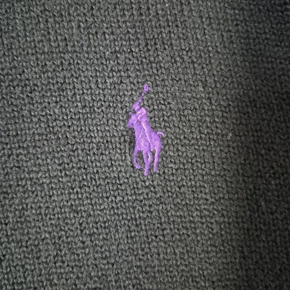Polo Ralph Lauren Quarter Zip Men XXL Black Cotton Pullover Quiet Luxury Classic